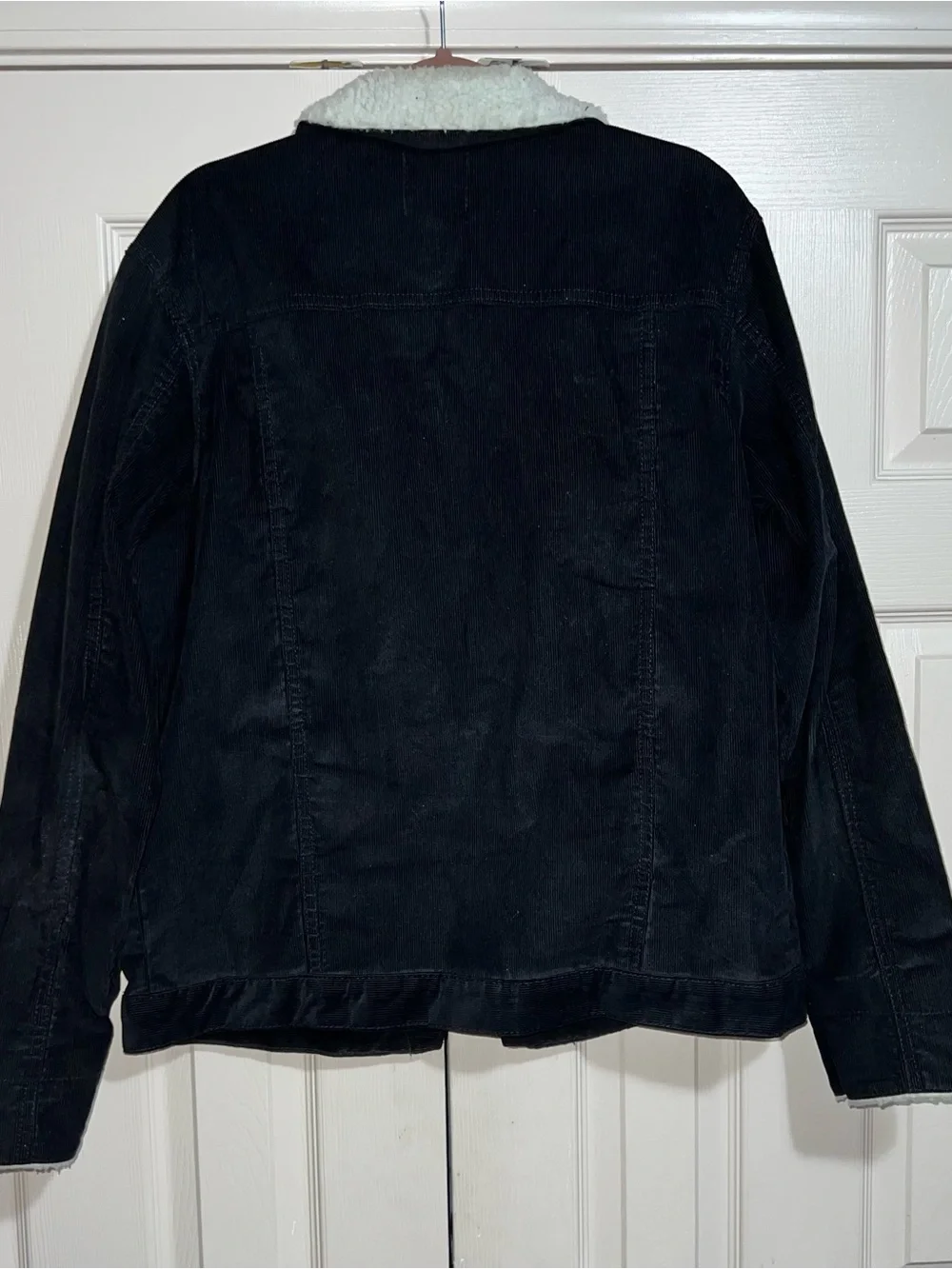 Boohooman Navy Corduroy Sherpa-Lined Jacket